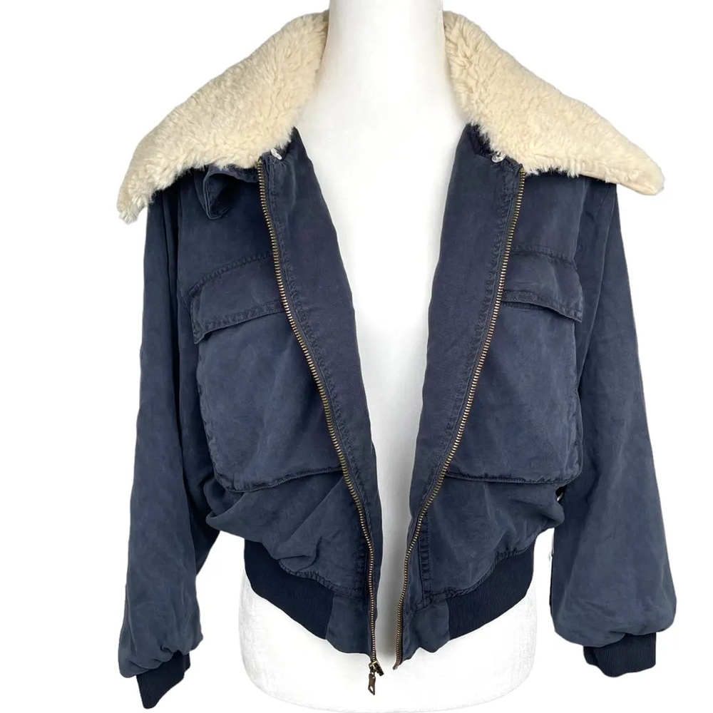 Young Fabulous & Broke Earhart Bomber Jacket Women’s Size Small Faux Fur Collar